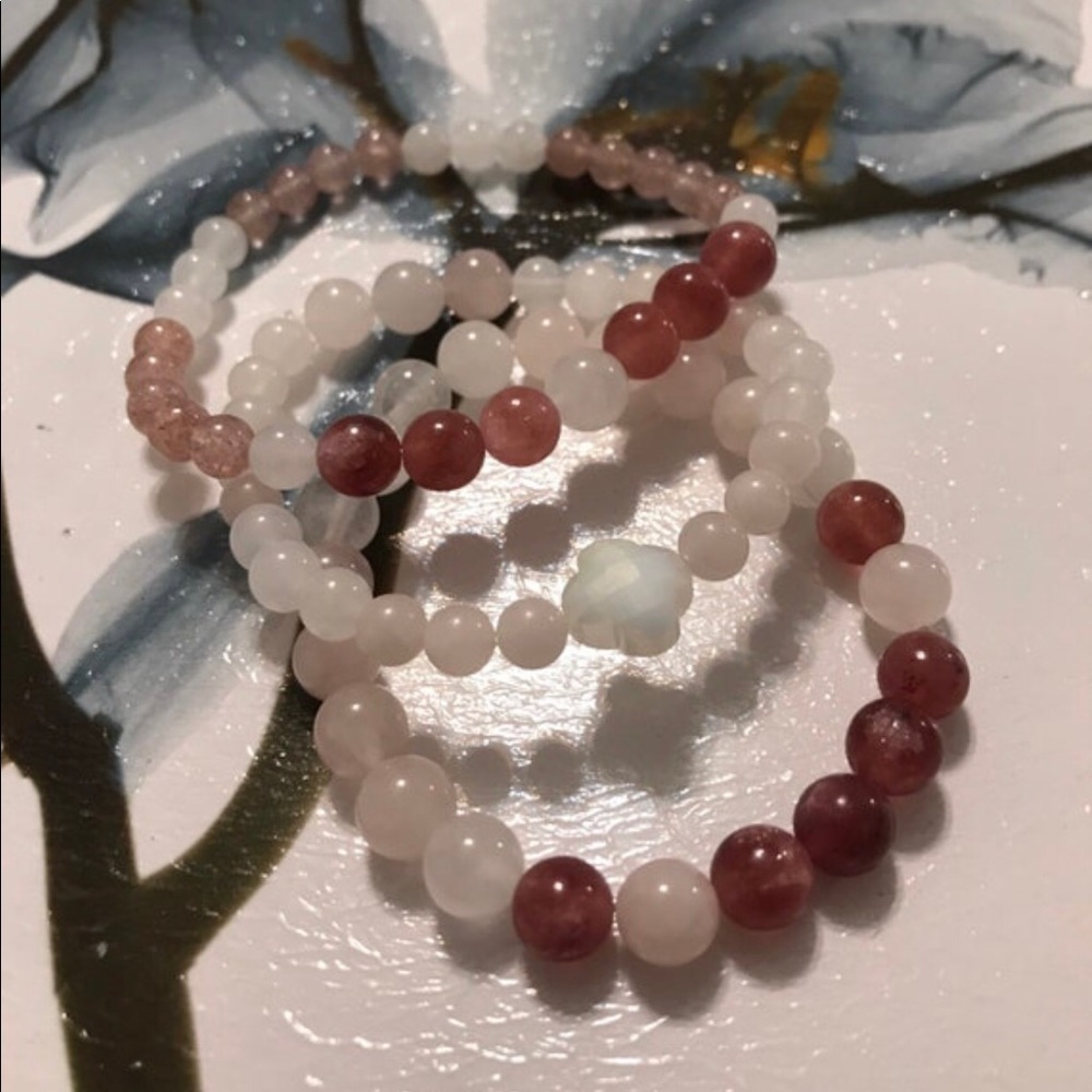 3 Stackable Gemstone Bracelets New